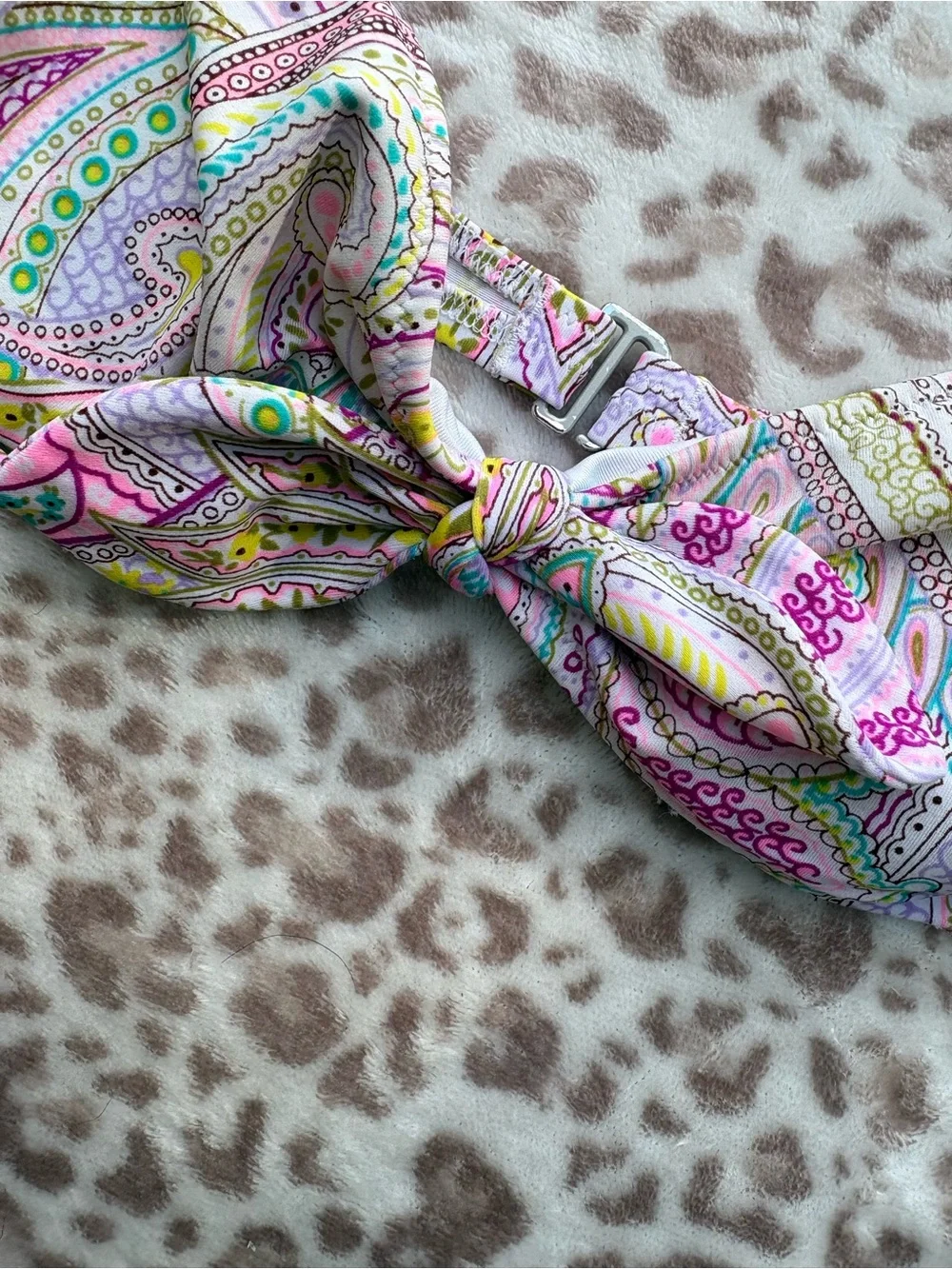 Victorias Secret Y2K Paisley Twist Bandeau Bikini Top Size Small